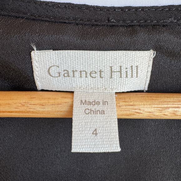 Garnet Hill Bohemian Tiered Pocket Detail Dress Size 4 Black Floral Emblem Print - Picture 3 of 16